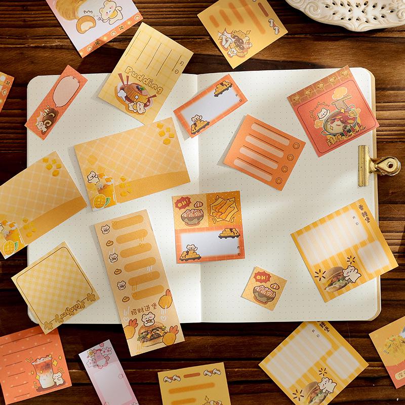 Mu Ran Vintage Food Illustration Sticky Notes - Creative Stationery for Students and Journaling