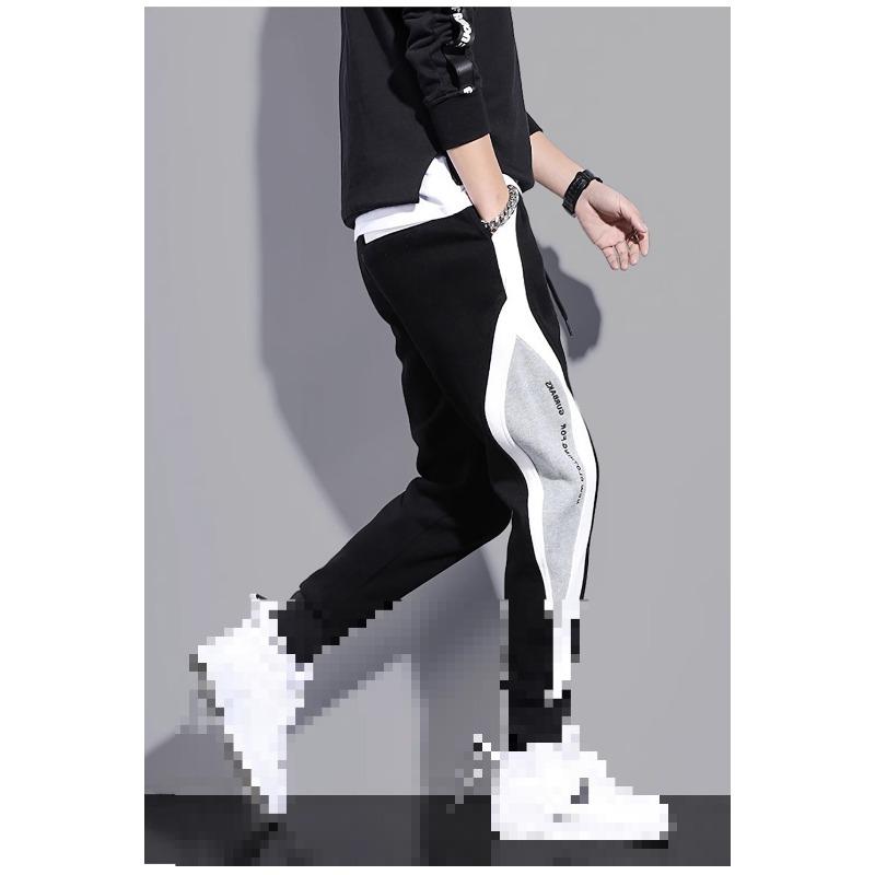 Men's Spring and Autumn Plus Size Solid Colour Loose Thin Section Straight Comfortable Simple Casual Drawstring Pants