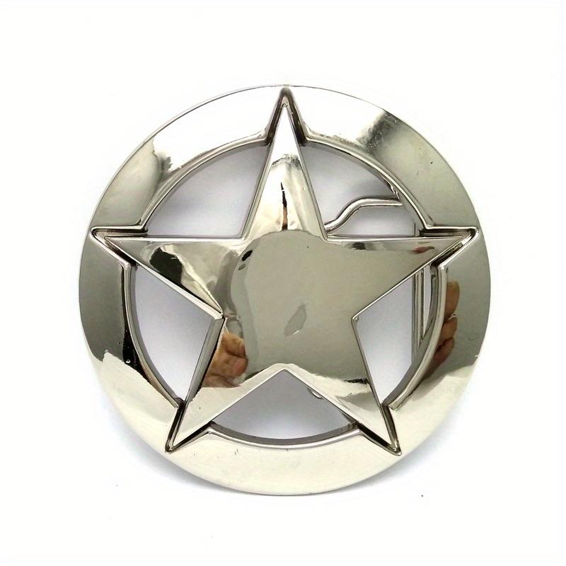 1 stk Sølvfarget Pentagram Logo Beltespenne Metall Cowboy Beltespenne Casual Western Cowboy Beltespenne Sinklegering Pentagram Beltespenne