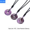 Natural crystal stone safety buckle pendant 30mm donut braided necklace fashion accessories