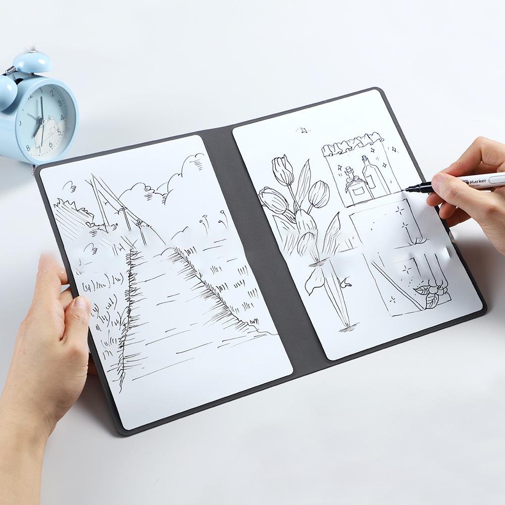 A5 Erasable Leather Whiteboard Notebook for Office Efficiency
