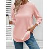 Autumn and Winter New Loose Temperament Fashionable Women's Clothing Solid Color Round Neck Long Sleeved Sweatshirt
