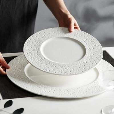 Plato de Cerámica Blanca Pura para Bistec Plato para Comida Occidental Plato para Pasta Doméstico Vajilla para Colocar Mesa Comercial Restaurante Hotel