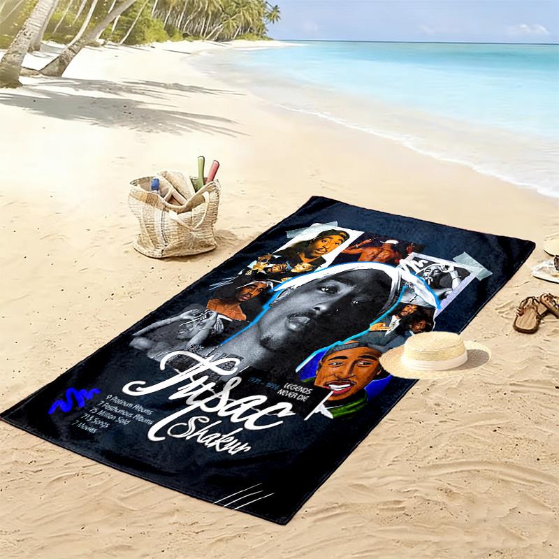 Legacy Tupac: Iconic Spirit Beach Towel Outdoor Camping Soft Quick-drying Swim Towel Swim Seaside Travel and Vacation Towels Fashion Beach