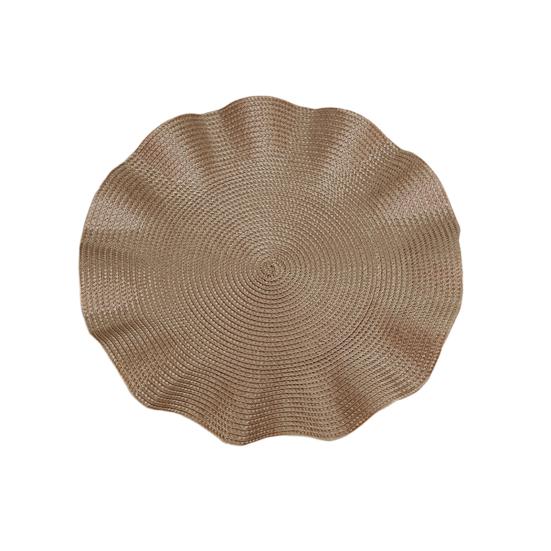 Handwoven Round Placemat Waterproof Heat-Resistant Table Mat for Dining Non-Slip Rustic Kitchen Decor for Home Restaurant кофейный