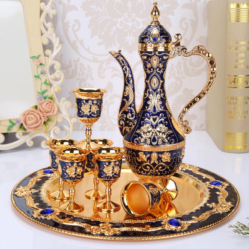 Weinkanne Farbe Zinn Baijiu High-End Kreatives Heimdekorationsstück Geschenk für Männer Weinset Teegeschirr, Weinglas