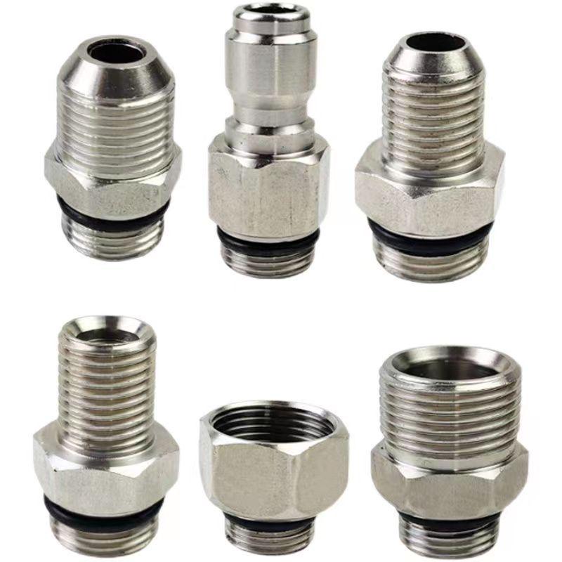 Stainless Steel Quick Connect High-Pressure Washer Adapter for Car Wash, Water Gun, and 3/8 Hose Tail Connector.