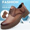 Spring Autumn Cow Leather Platform Shoes for Men New Designer Causal Solid Color Men's Dress Shoes Ankle Boots Male