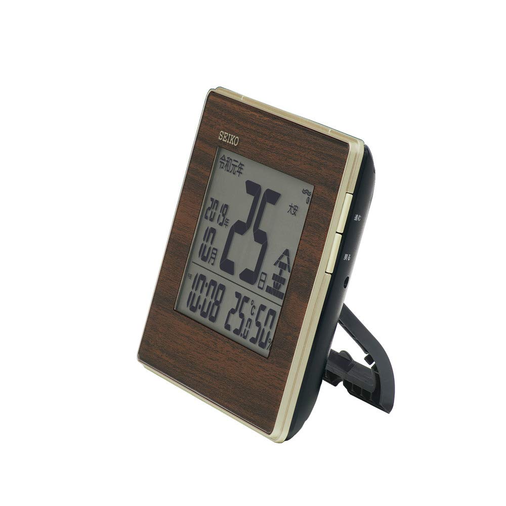 Seiko Zegar ścienny Zegar stołowy Budzik Naturalny Radio Kalendarz cyfrowy Wyświetlacz temperatury i wilgotności Wyświetlacz New Era Światło Złota perła Korpus xx