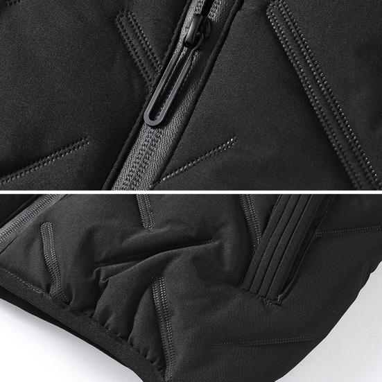 Herren Weste Mantel Stehkragen Ärmellos Reißverschluss Winterweste Oberbekleidung mit Taschen Einfarbig Verdickte Polsterung Baumwollmantel