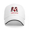 Dont Give Up Boxing Gloves Embroidered Black Baseball Cap With Red Detailing And White Trim Sporty Design For Fans And Trainers