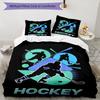 3pcs Ice Hockey Bedding Set Duvet Cover Closure Includes 1 Duvet Cover & 2 Pillowcases, Soft and Comfortable for All Seasons.