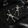 Creative Halloween Skull Frame Pendant Earrings, Personalized Dark Wind Metal Bone Frame Earrings Female