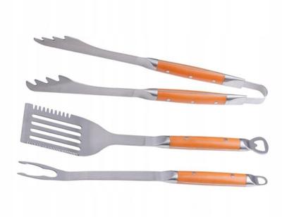 Set of 3 Grilling Tools: Tongs, Spatula, and Fork