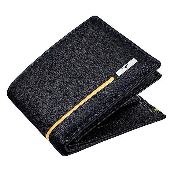 

Stag Black/Yellow Leather Wallet for Men