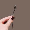Elegant Rhinestone Flower U-Shaped Hairpin for Women, Simple Black Color Hair Sticks, Summer Hair Accessories