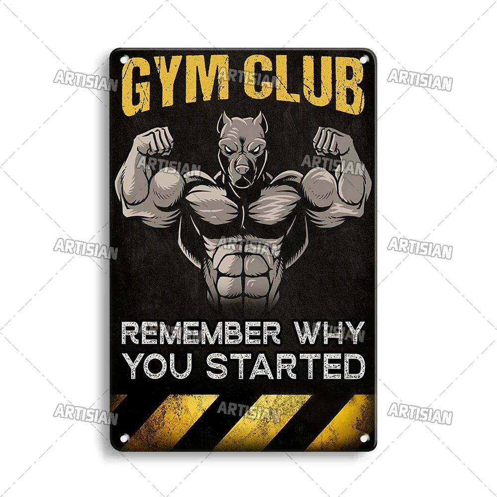 ARTISIAN Weathered Gym Club Metal Tin Sign Vintage Decorative Plate Rusty Sport Metal Poster Man Cave Club Studio Wall Decor