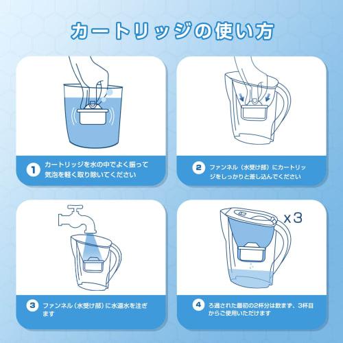 AZMKOO Water Filter Cartridges Compatible with Brita Water Filters, High Removal Type, Japan Specification, Set of 6