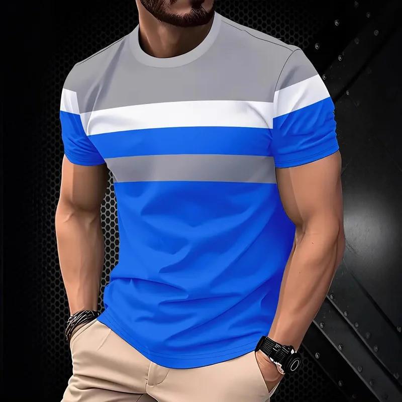 Men's T-shirt 3D printed men's sportswear loose short sleeved clothes summer sports T-shirt men's quick drying T-shirt