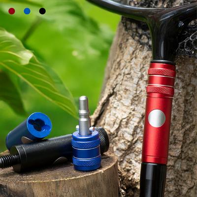 8MM Universal Aluminium Legierung Landung Net Stecker Push-Button Release Landung Net Anti-Spin Adapter Angeln Zubehör