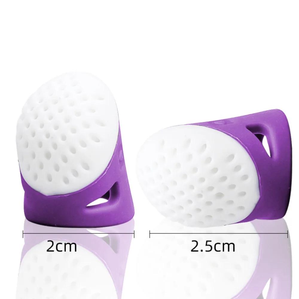 4PCS Retro Anti-slip Thimble Finger Cover Hollowed Silicone Sewing Finger Protector DIY Hand Cross-stitch Sewing Tools Home