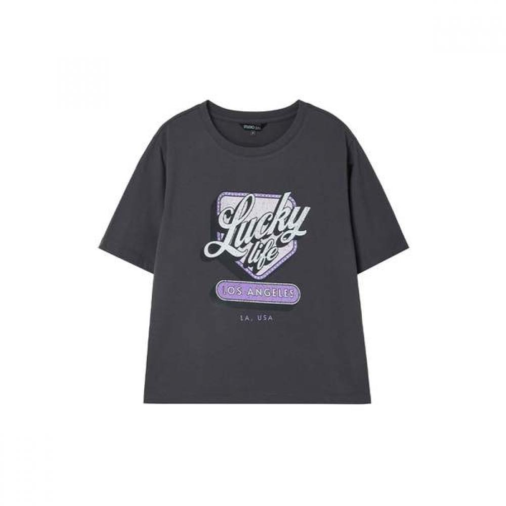 LAP VinTage PrinTing Crop ShorT Sleeve T shirT as2cT467