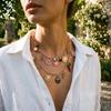 Multilayer Stacked Flower Pendant Necklace Flying Bird Bohemian Collarbone Chain  Spring/Summer
