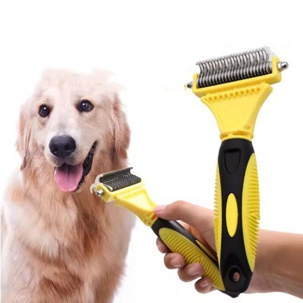 Stainless Steel Two-Sided Shedding Comb Two-Sided Shedding Hair Remover Comb  For Dog Cat