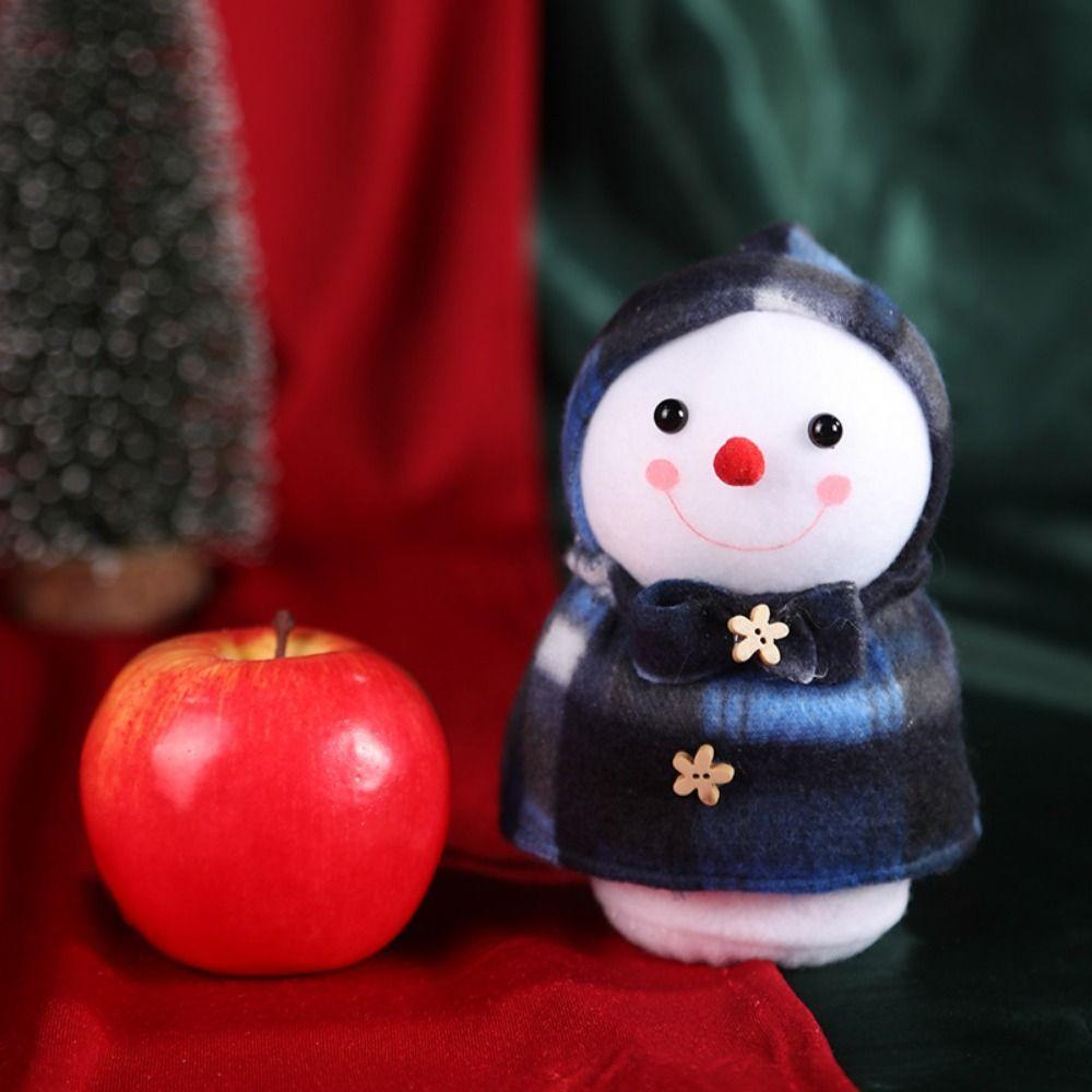 Plush Christmas Gift Bag Red Plaid Skirt Fruit Packaging Bag for 3pcs/set New Year