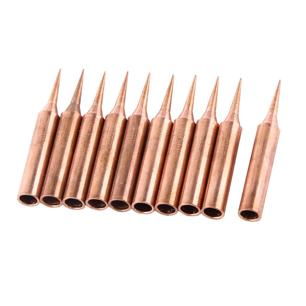 10Pcs Pure Copper Low Temperature Soldering Iron Solder Tips Station Tool 900M T I