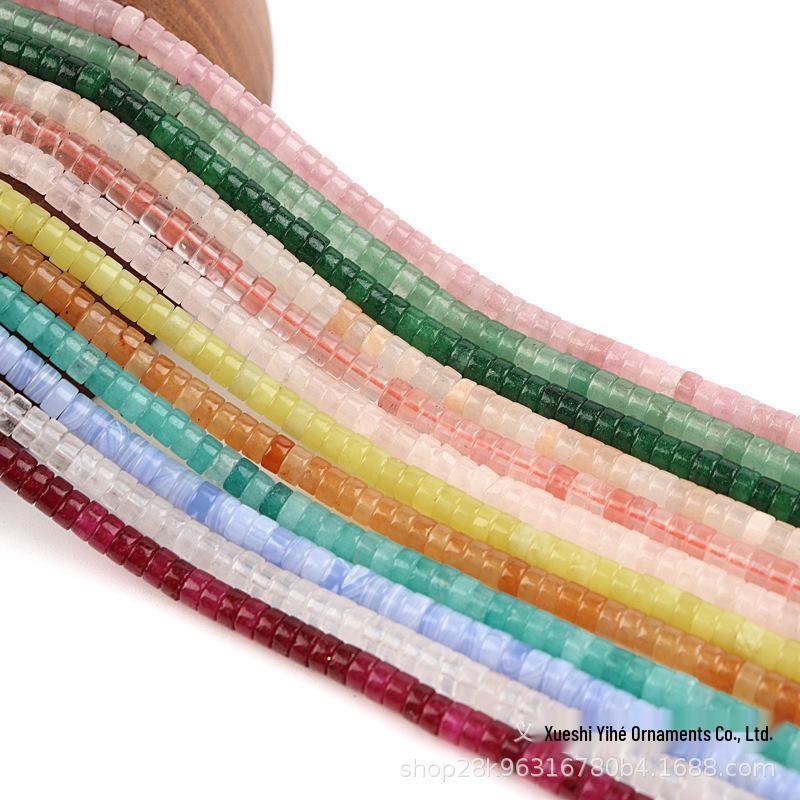 2x4mm Straight Cut Agate Jade Spacer Beads, 4mm Wheel Loose Beads for DIY Necklace Making 150 beads