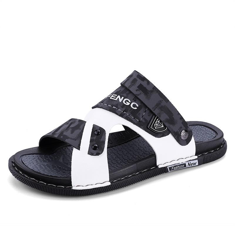 Sommer Komfort Strandurlaub Wasserdichte Ledersandalen Herren Leder Klassisch Outdoor Herren Sandalen Dual-Use Hausschuhe