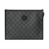 Vintage Logo Interlocking Double G Canvas And Leather Makeup Bag Men Cosmetic Bag Black Gray 672956-92TCN-1000