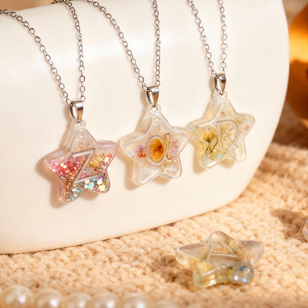 DIY Letter and Star Pendant Resin Mold for Keychains, Charms, Earrings, Plaster Silicone Mold, Holiday Gift, Creative Gift