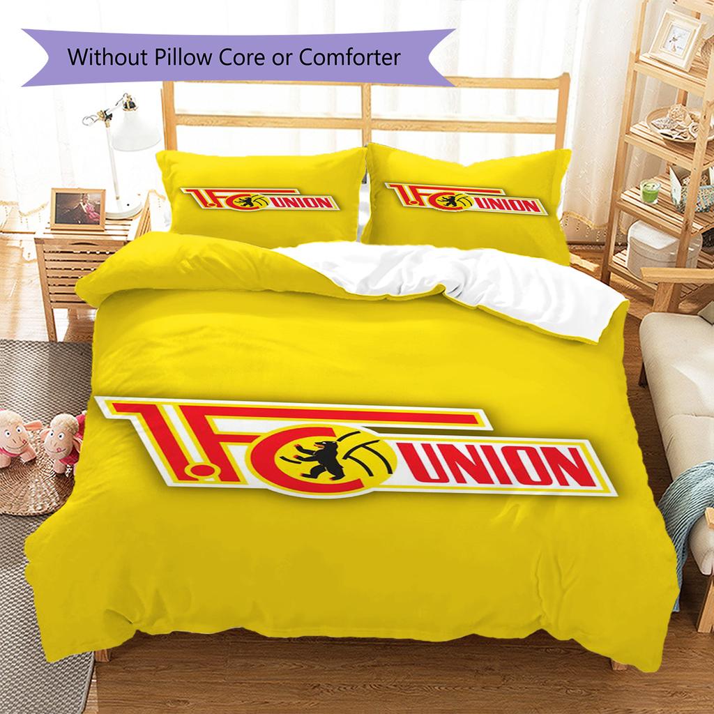 1. FC Union Berlin Pattern Bedding Set Quilt Cover Pillowcase Home Decor Gift (1 * Duvet Cover + 2 * Pillowcase, Without Core)