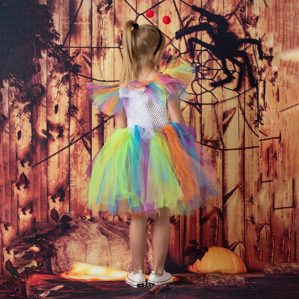 2025 Clown Suit Children's Mesh Princess Dress TUTU Girls Dress Christmas Halloween Show Costume