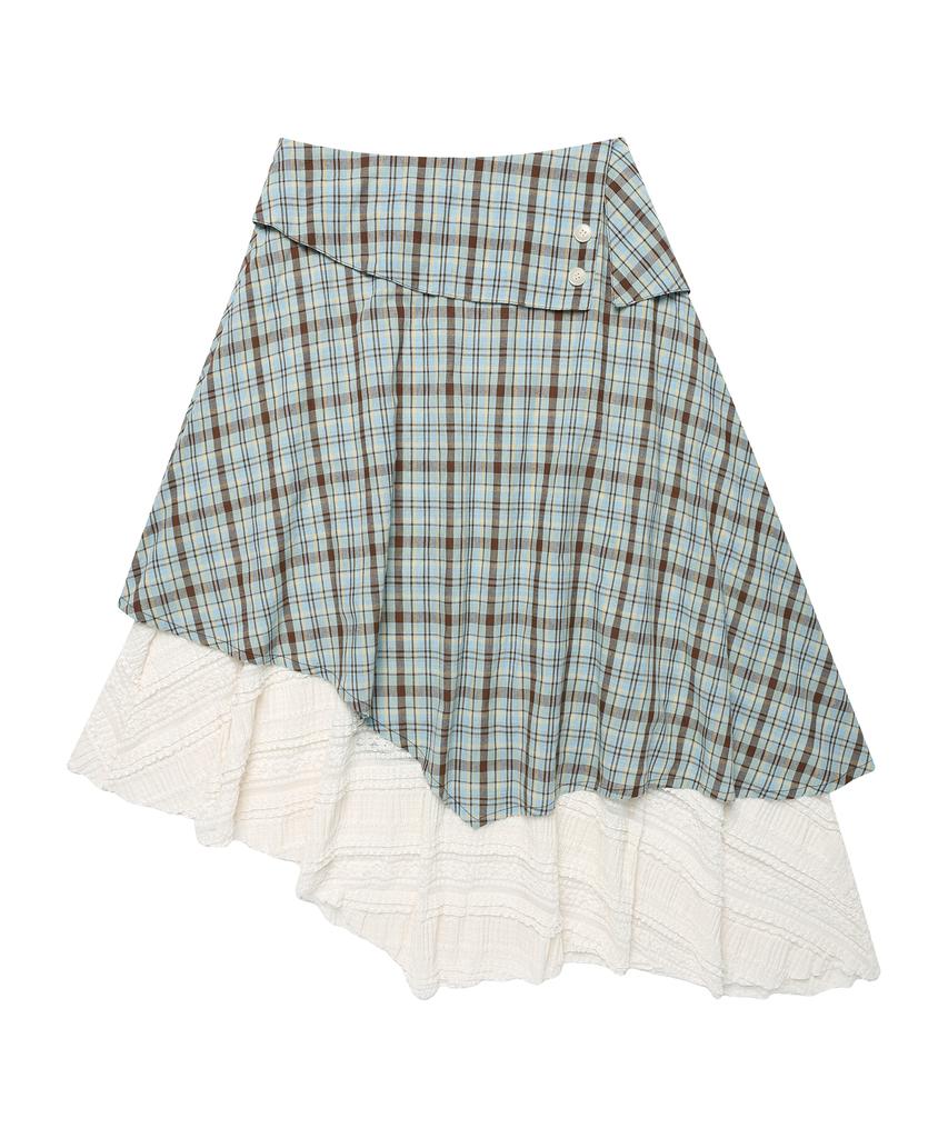 Ames Worldwide Lace Layered Skirt Blue