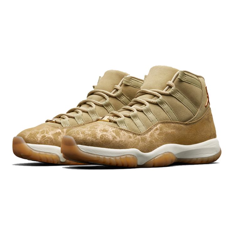 Air Jordan 11 Retro Olive Lux Women Sneakers Tan Neutral-Olive Sail-Gum-Light-Brown-Metallic-Stout AR0715-200