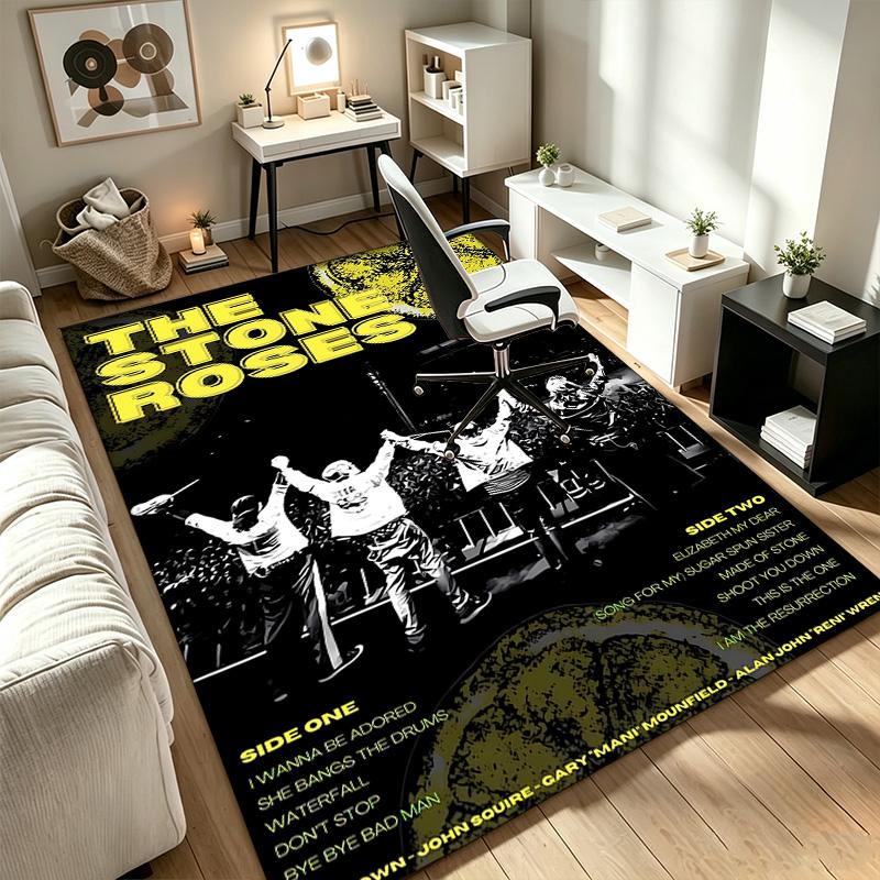 The Stone Roses Koberec vhodný pro oblasti s kancelářskými židlemi, obývací pokoje a počítačové stoly, ideální pro domácí kanceláře a ideální vánoční dárek