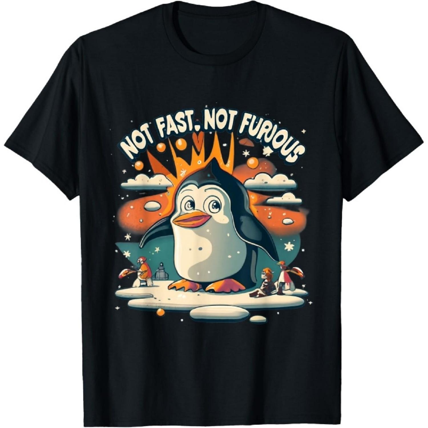Не Быстрый Не Яростный Любители Пингвинов принт Принт Футболка XXXXXL разноцветный