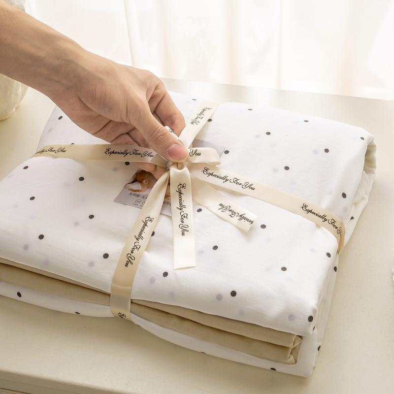 Minimalist Polka Dot Style Bedding Set Duvet Cover Set Four Piece Bedding Set Bed Sheet Fully Enclosed for Home