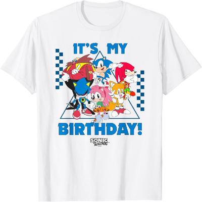 T-shirt Anniversaire Sonic Le Hérisson C'est Mon Anniversaire Photo de Groupe