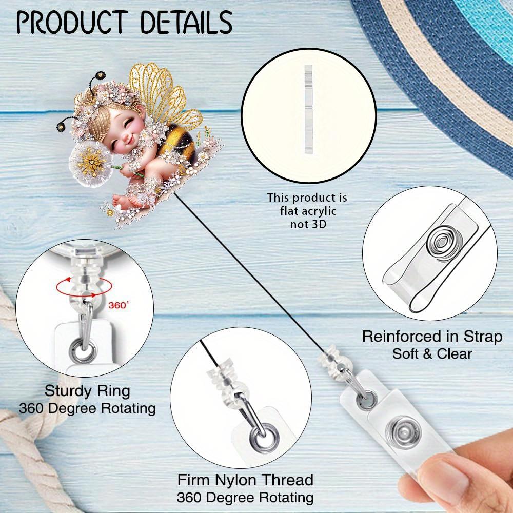 Fun Bee Badge Reel - Golden Retractable ID Clip, a Fun Gift for Office Staff, Nurses, and Teachers.