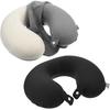 2 Pcs Neck Pillow Covers with Zipper, U Shaped Travel Pillow Case Cover, Replacement Neck Pillows Case, Washable Oft Airplane Pillows Covers, Black
