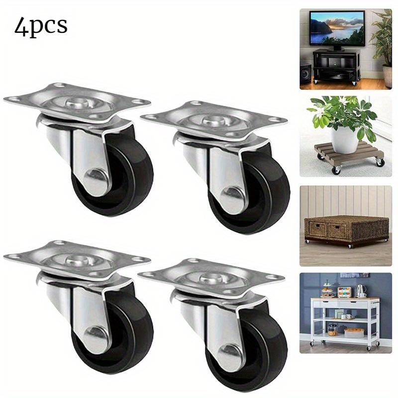 4pcs PP Plastic Roller Wheels Small Appliances Furniture Cabinets Casters Wheels Rigid Non Swivel Fixed Castor Wheels