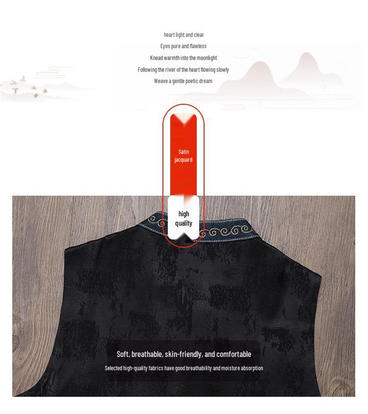 2025 Ethnic Embroidered Frog Button Sleeveless Vintage Mid-Length Vest