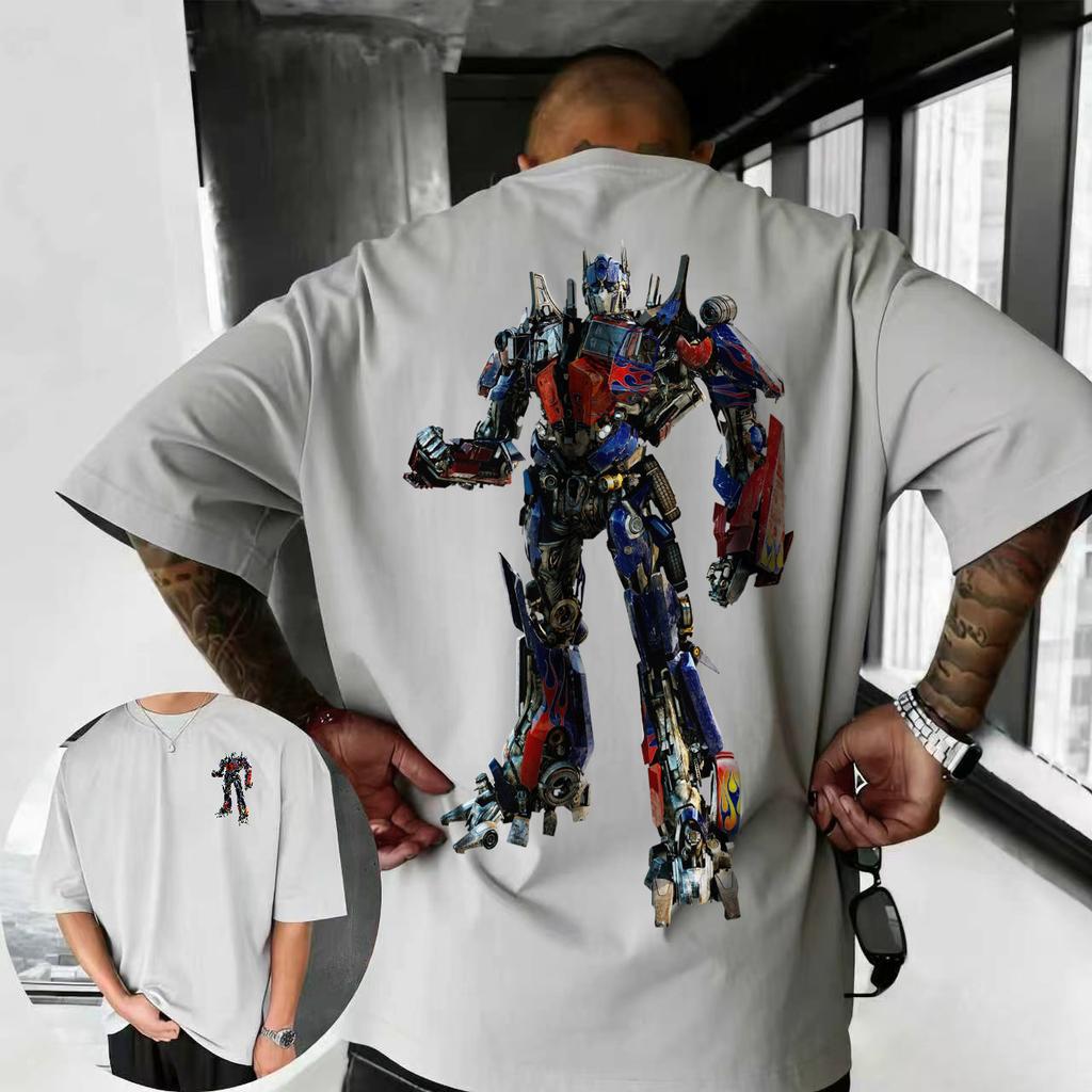202526 Summer Transformers Graphic 100 Cotton Printed Tshirt for Men Hasbro Brand Children and Unisex Breathable Loose Casual