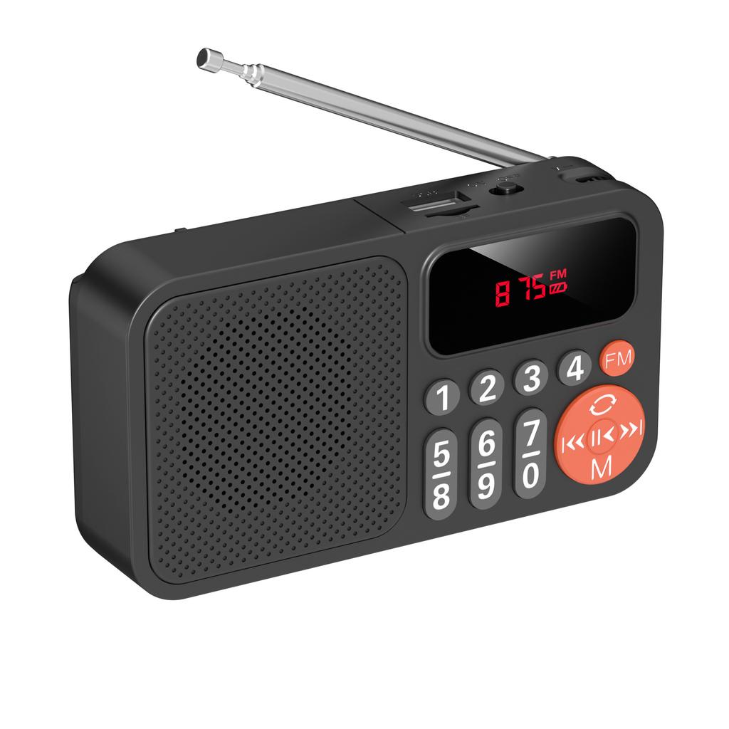 Mini Portable FM Radio HD LED Display Best Reception Radios Rechargeable Bluetooth Speaker Music Box Support TF Card USB AUX