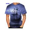 Summer Hot Sale Fashion Personality Funny Short Sleeved Pirate Ship Men's 3D Printed T-shirt Casual Street Shirt