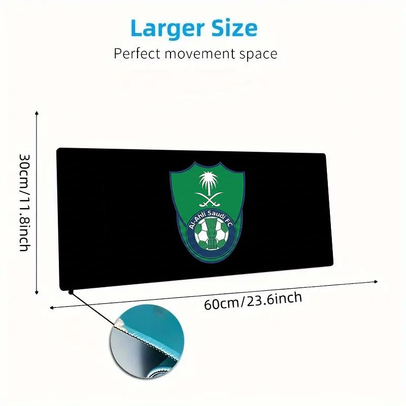 Al-Ahli Saudi FC Lace Solid Color Mouse Pad Large Gaming Table Cushion Non-slip Laptop Tablet Big Mousepad XXL Mat Mini PC Playmat With Lock edge